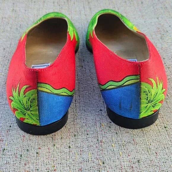 Gianni Versace Vintage Shoe Women Flat Multi Color Upper Made in Italy Size 35.5 - Picture 9 of 13